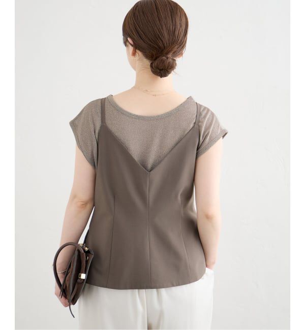 IENA「《予約》ラメフレンチスリーブTシャツ」|Tシャツ・カットソー|
