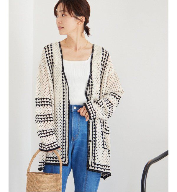 JOURNAL STANDARD relume「《追加5》クロシェラインVネックカーディガン」|カーディガン|