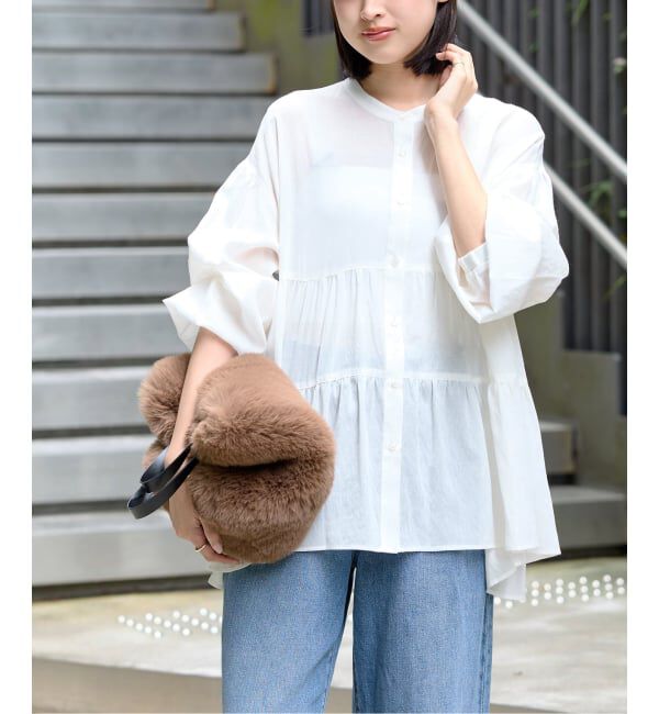 JOURNAL STANDARD relume「《WEB限定予約》バンドカラーティアードブラウス」|シャツ・ブラウス|