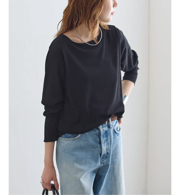 journal standard L'essage「《予約》ドライリブロングスリーブプルオーバー」|Tシャツ・カットソー|ブラック