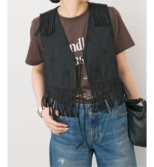 Spick and Span「crinkle crinkle crinkle 別注フリンジベスト*」|ダウンベスト・ベスト|