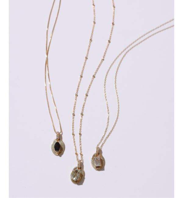 Lilas by Spick&Span「メレダイヤバチカンホワイトトパーズ45cmネックレス K10」|ネックレス|