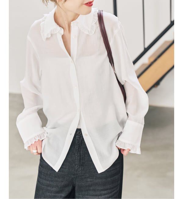 Spick and Span「《WEB限定 / 追加予約》フリルカラーブラウス」|シャツ・ブラウス|