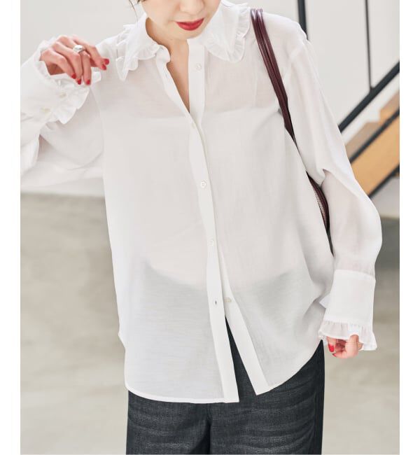 Spick and Span「《WEB限定 / 追加予約》フリルカラーブラウス」|シャツ・ブラウス|