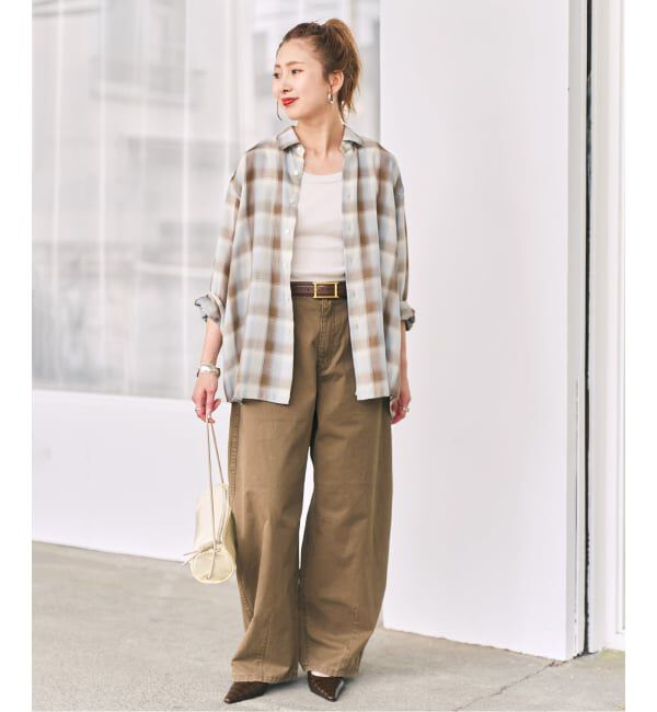 Spick and Span「《予約》PEチェックルーズシャツ」|シャツ・ブラウス|