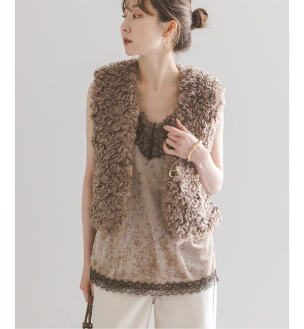 NOBLE「《予約》カーリングファーショートベスト」|ダウンベスト・ベスト|