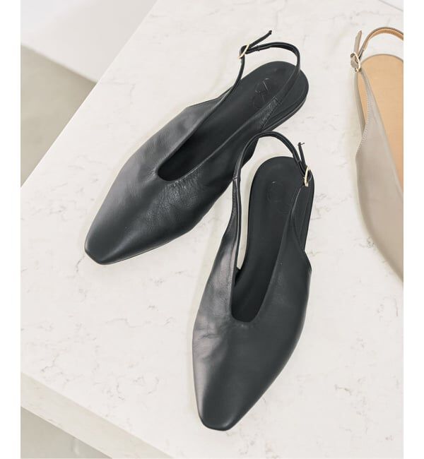 Spick and Span「《WEB限定カラー有り / 予約》Spick & Span スプリングバックフラット」|パンプス|ブラック