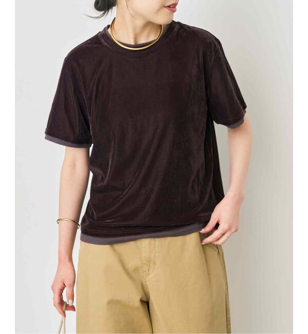 Spick and Span「《予約》ベロアレイヤードTシャツ」|Tシャツ・カットソー|