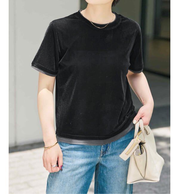 Spick and Span「《予約》ベロアレイヤードTシャツ」|Tシャツ・カットソー|