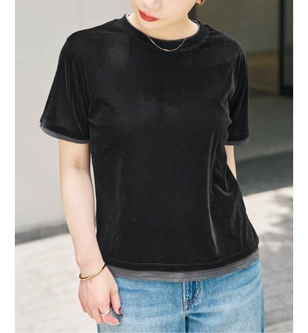 Spick and Span「《予約》ベロアレイヤードTシャツ」|Tシャツ・カットソー|