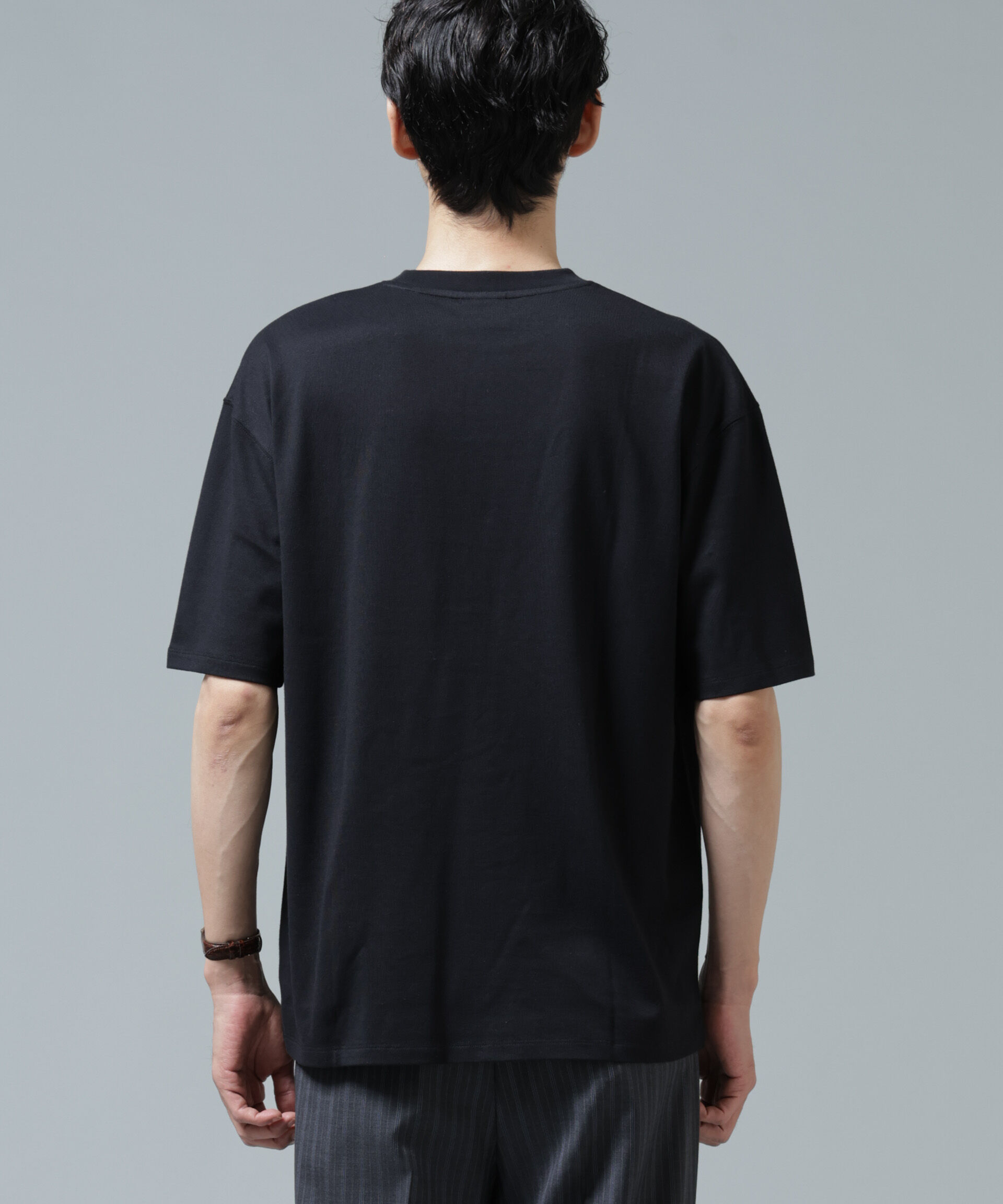 NANO universe「「Brooks Brothers別注」Anti Soaked(R) 汗染み防止 クルーネック ビッグシルエットTシャツ」|Tシャツ・カットソー|