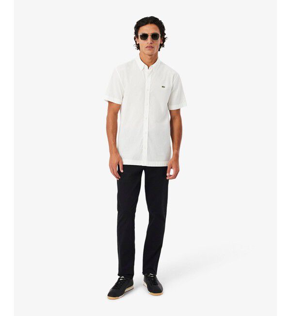 LACOSTE「スリムフィットテーパードストレッチチノパンツ」|チノ|ブラック