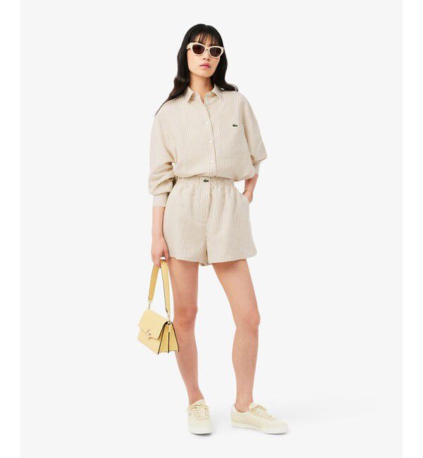 LACOSTE「リネン&times;リヨセルブレンドストライプショーツ」|その他|