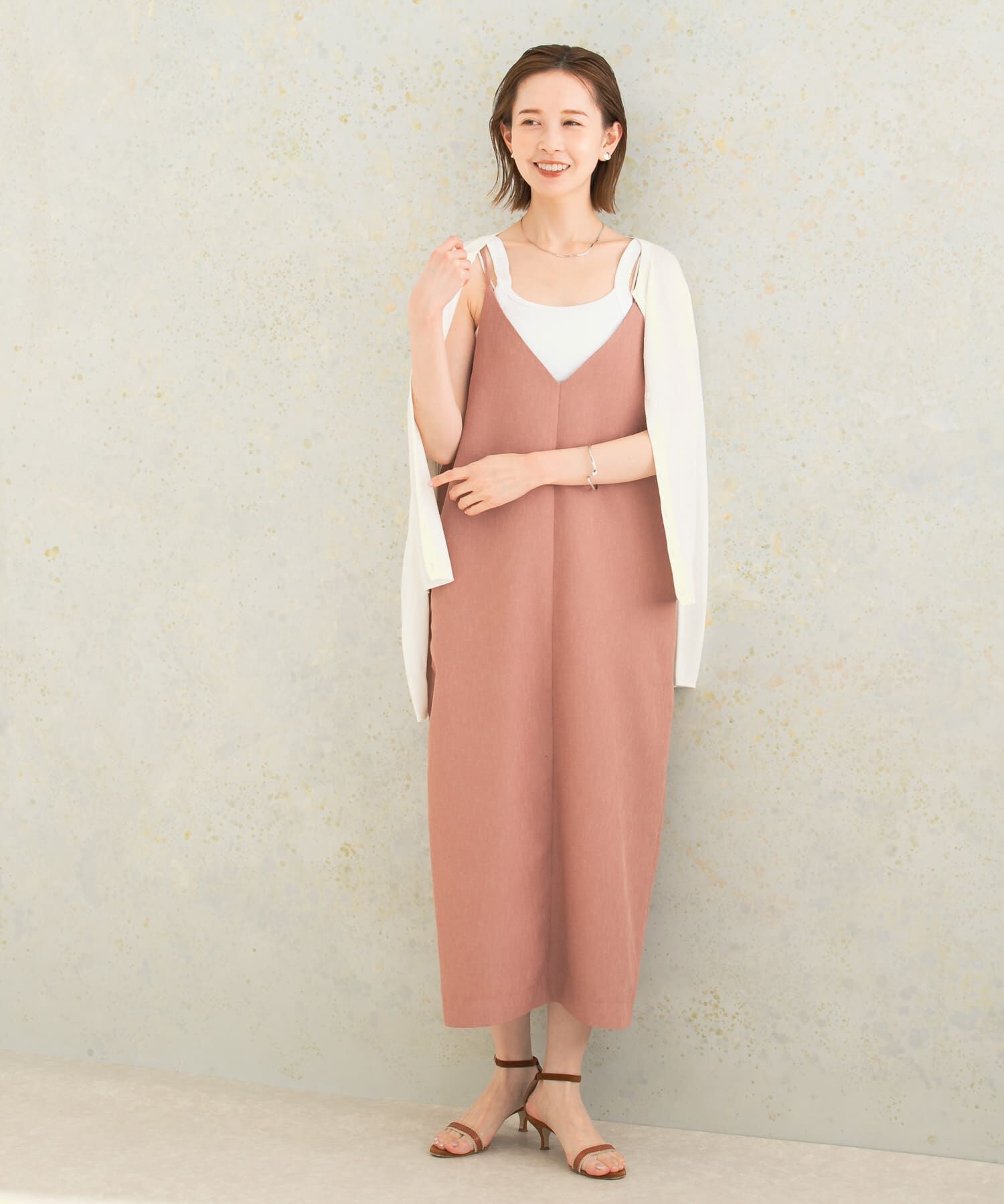 URBAN RESEARCH ROSSO「バックデザインリネンライクキャミワンピース」|ワンピース|