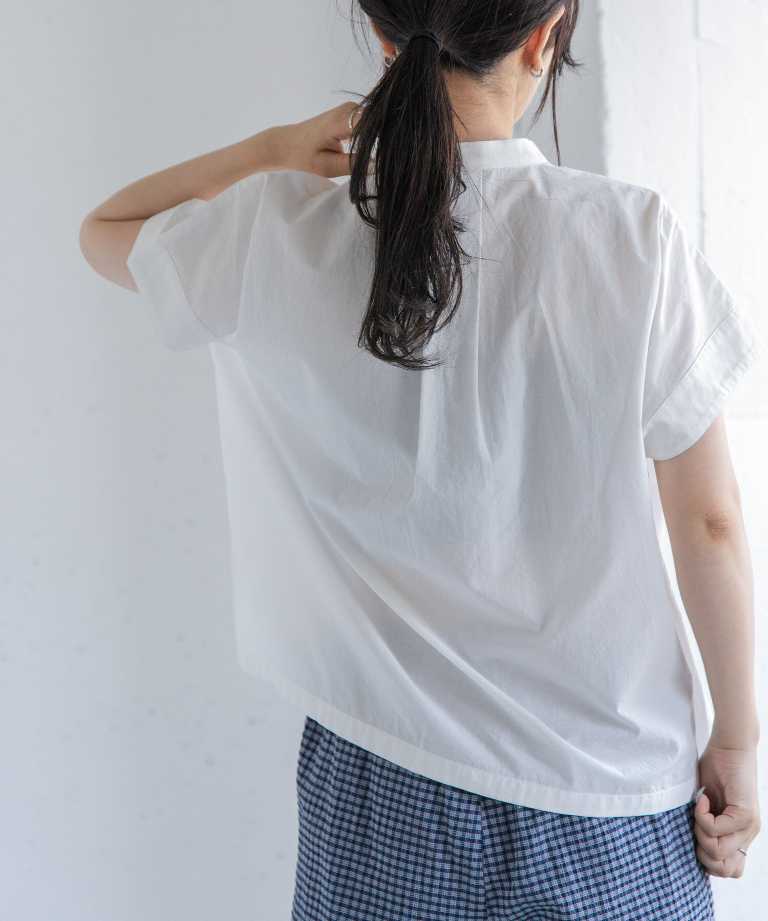 URBAN RESEARCH DOORS「FORK&SPOON　バンドカラーワイドシャツ」|シャツ・ブラウス|