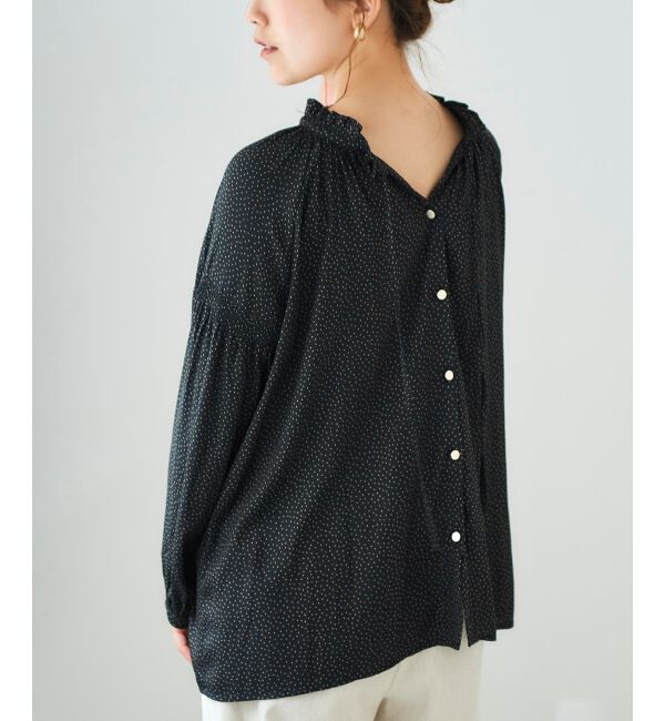 le.coeur blanc「カッセンジョーゼット2wayフリルネックブラウス」|シャツ・ブラウス|