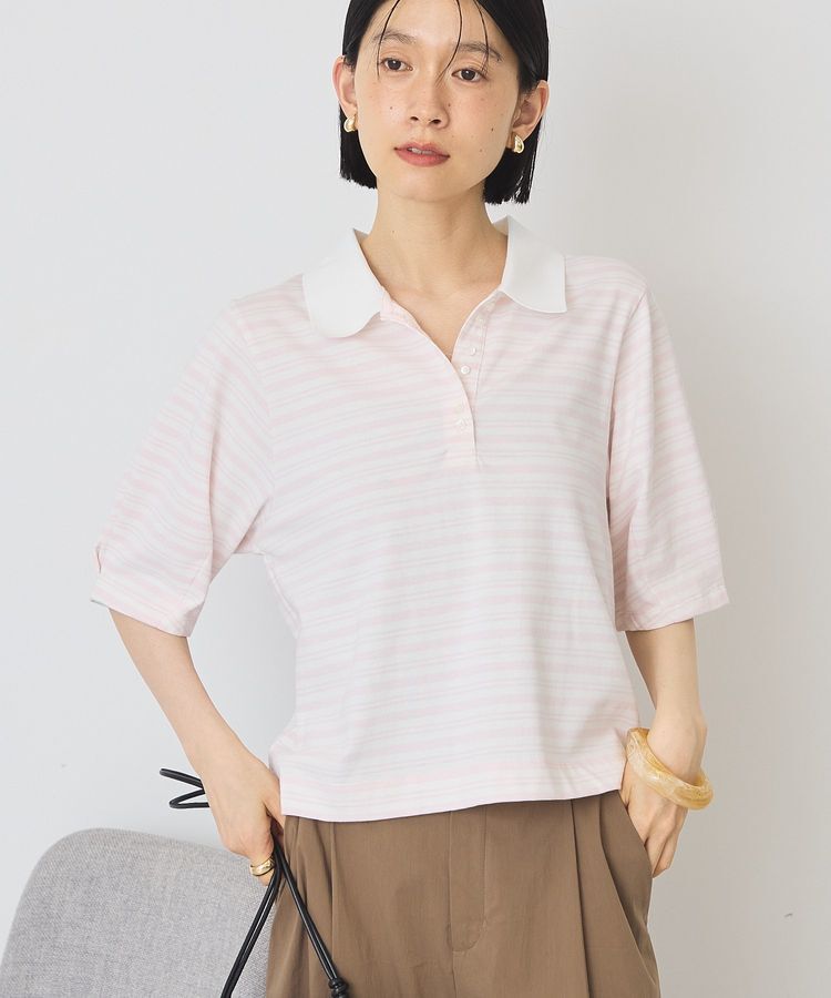 AMERICAN HOLIC「【UVカット・接触冷感】ボーダーポロシャツ」|Tシャツ・カットソー|