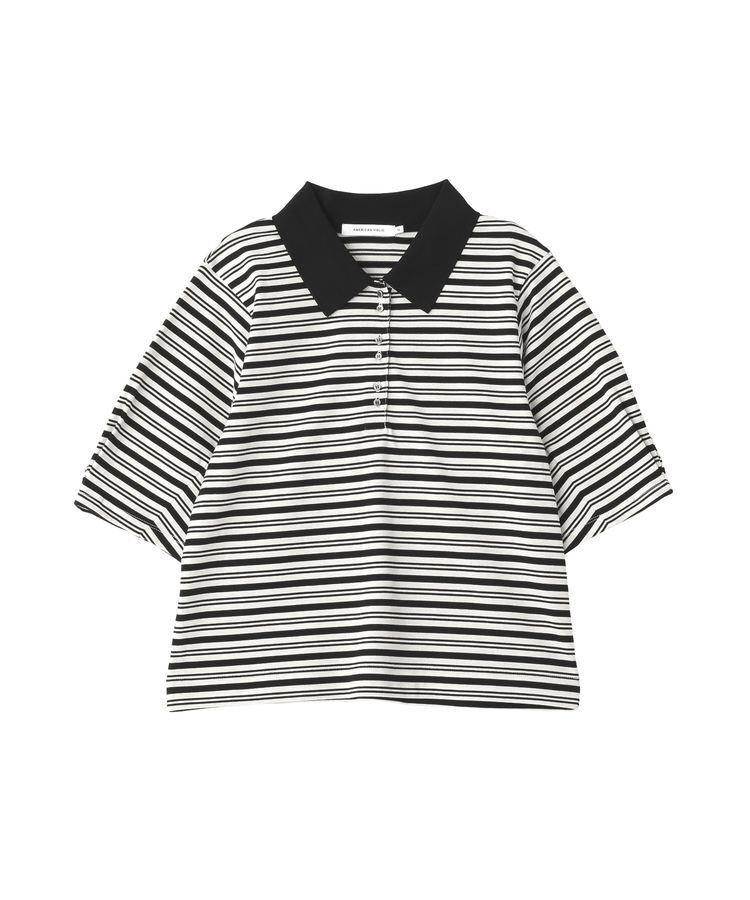 AMERICAN HOLIC「【UVカット・接触冷感】ボーダーポロシャツ」|Tシャツ・カットソー|