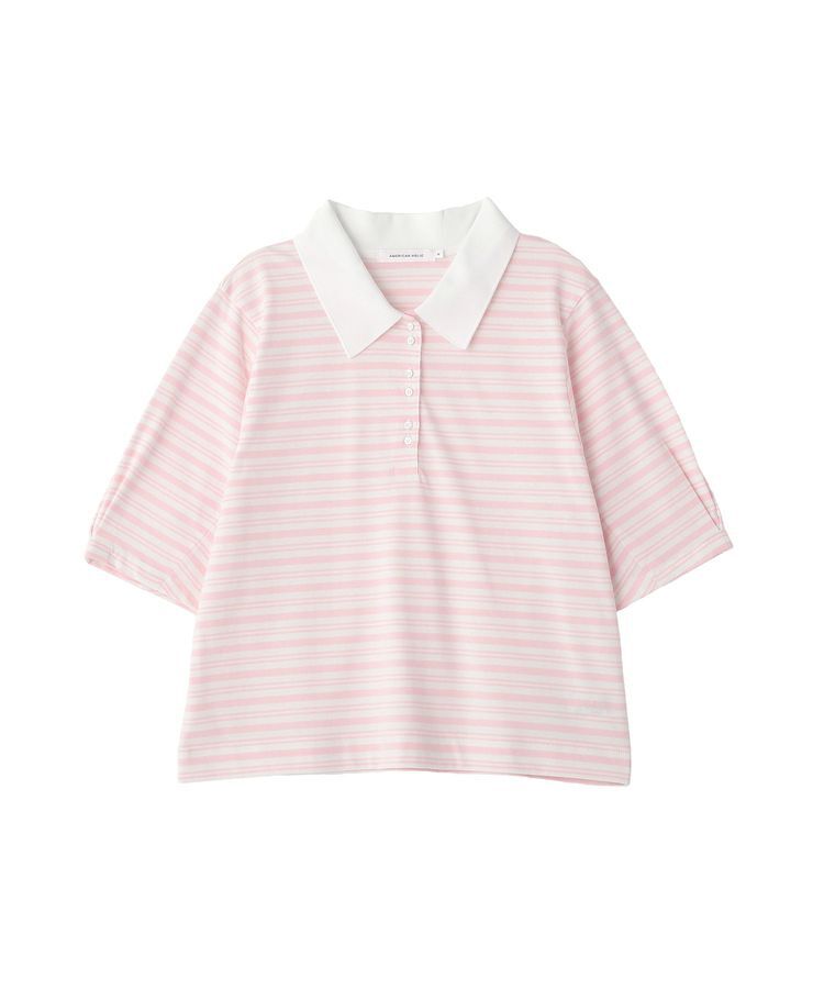 AMERICAN HOLIC「【UVカット・接触冷感】ボーダーポロシャツ」|Tシャツ・カットソー|