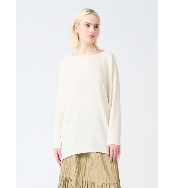 mizuiro ind「mizuiro ind ジョーゼットボートネックコクーンプルオーバー」|Tシャツ・カットソー|