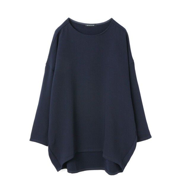 mizuiro ind「mizuiro ind ジョーゼットボートネックコクーンプルオーバー」|Tシャツ・カットソー|ネイビー