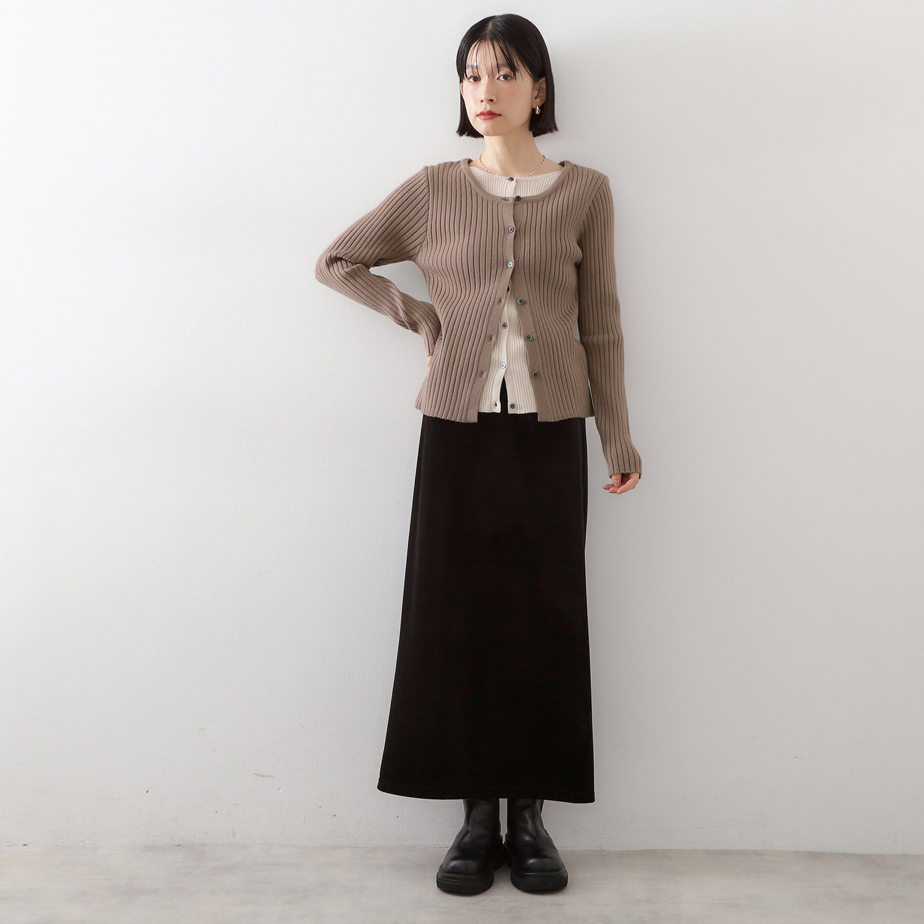 THE SHOP TK「ベロアナロースカート」|スカート|