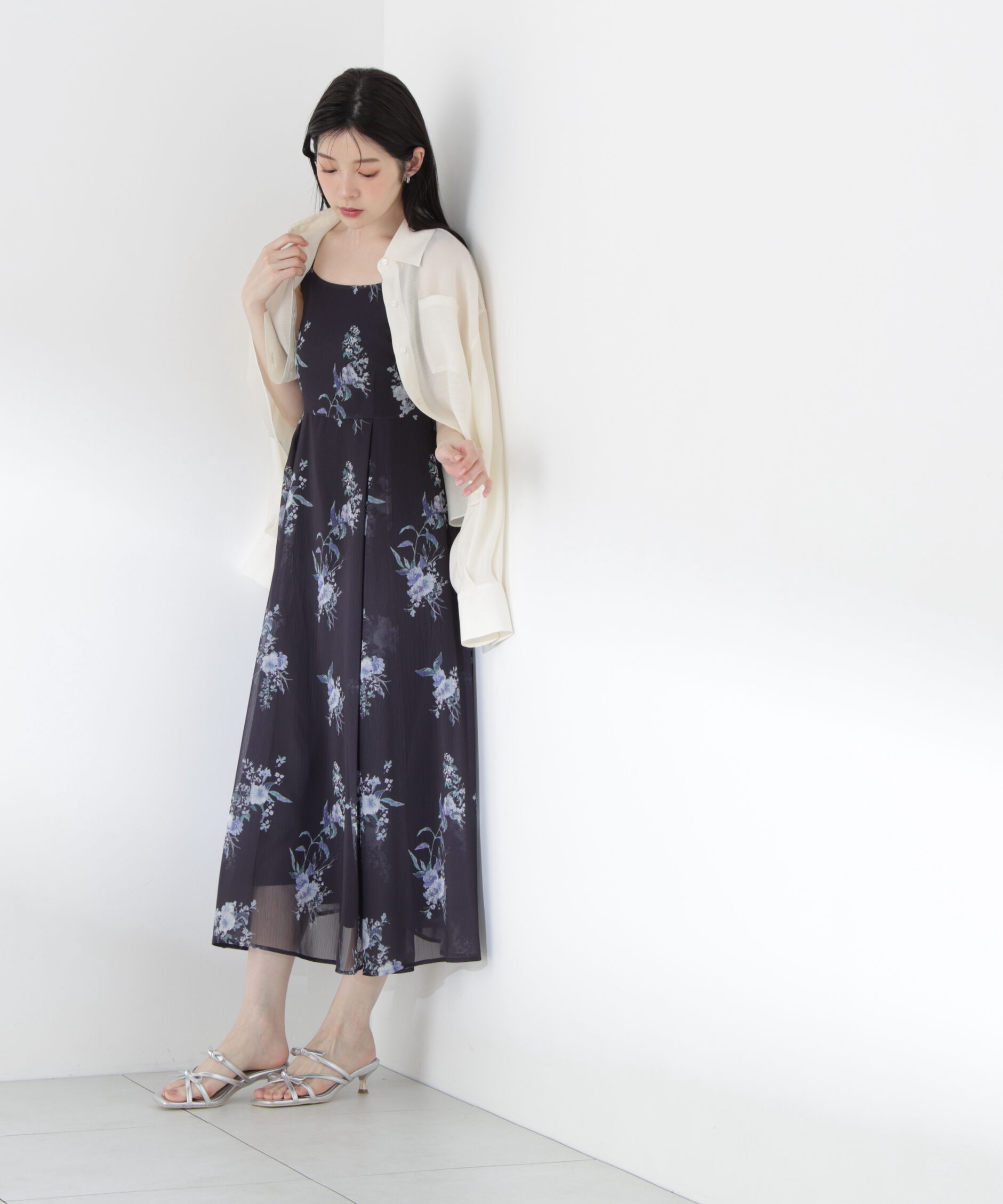 かまぼこ 花柄キャミワンピース かまぼこ 花柄キャミワンピース