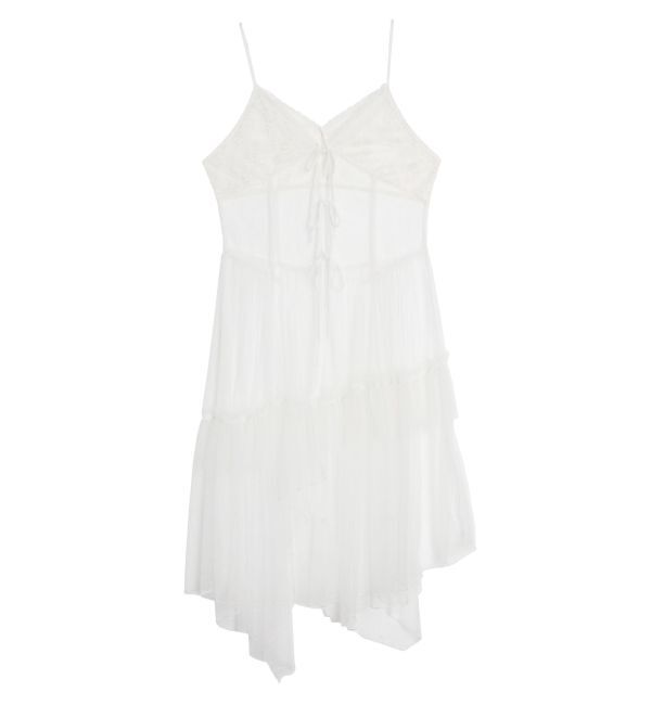 CALNAMUR「TULLE CAMISOLE DRESS/チュールキャミソールドレス」|ワンピース|ホワイト