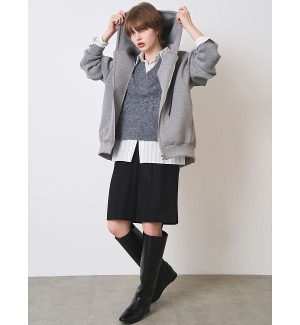 ELENDEEK「TUCK HEM ZIP HOODIE」|パーカー|