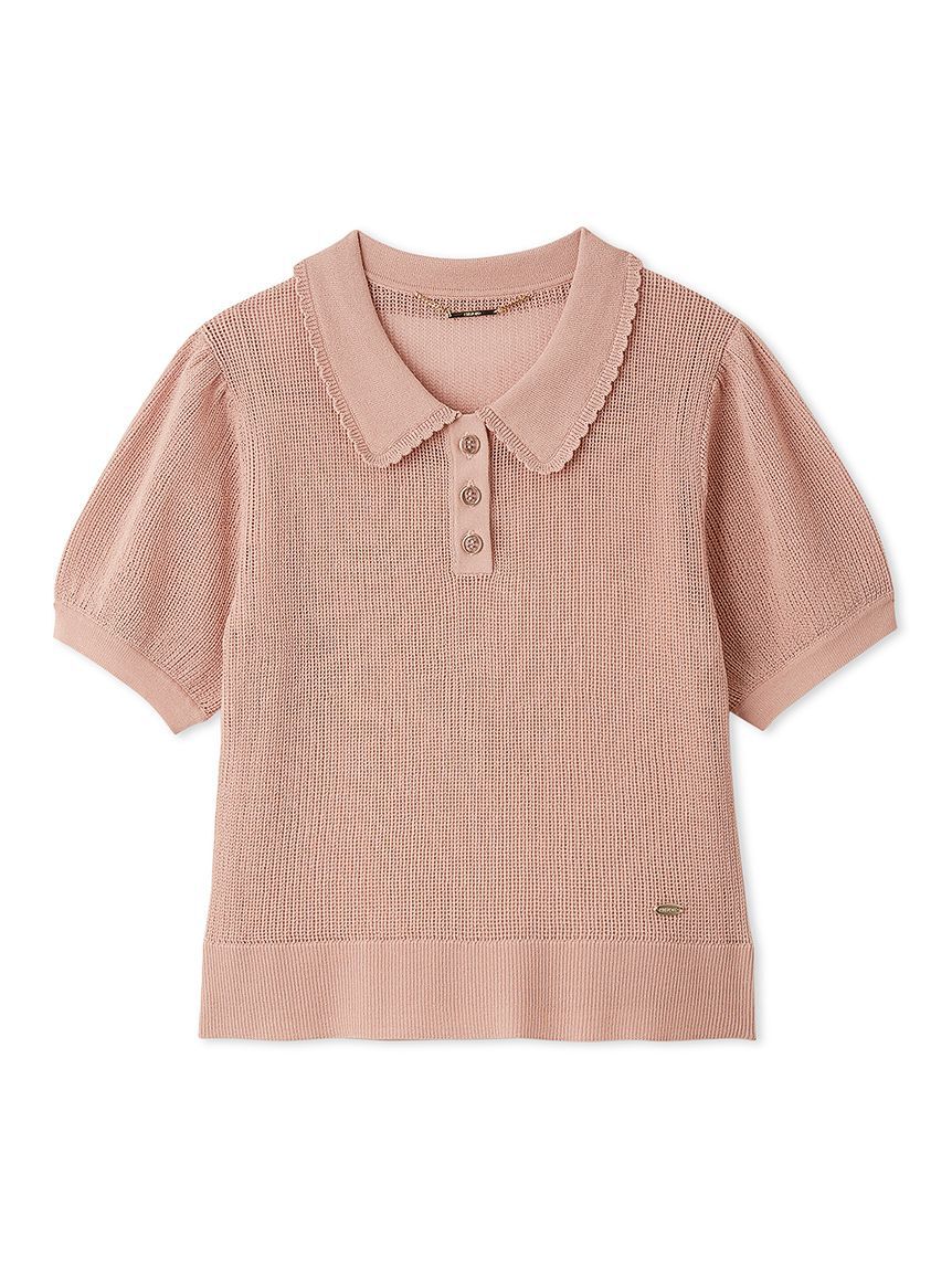 CELFORD「【洗える】【接触冷感】メッシュ編みポロニットプルオーバー」|ニット・セーター|PBEG