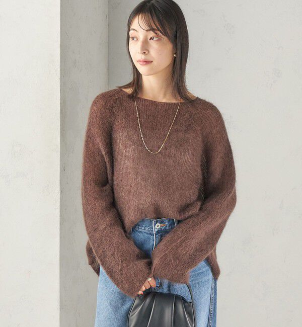 SHIPS for women「《予約》〈手洗い可能〉キッド モヘヤ 畦 プルオーバー」|ニット・セーター|