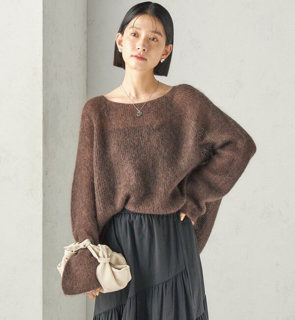 SHIPS for women「《予約》〈手洗い可能〉キッド モヘヤ 畦 プルオーバー」|ニット・セーター|