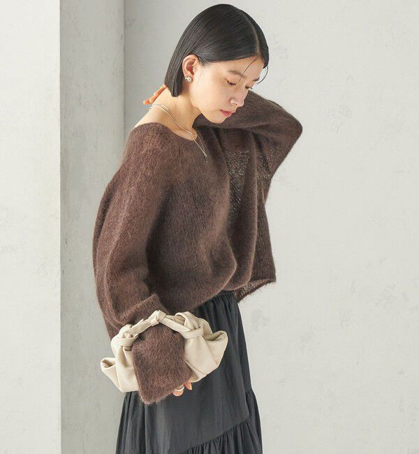 SHIPS for women「《予約》〈手洗い可能〉キッド モヘヤ 畦 プルオーバー」|ニット・セーター|