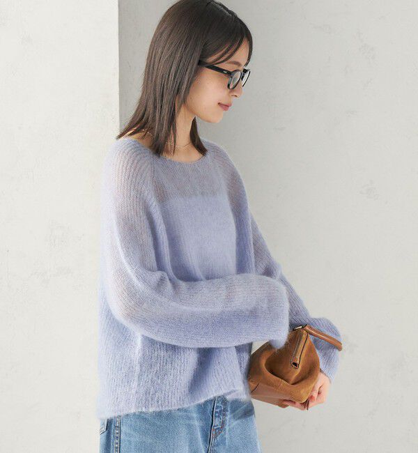 SHIPS for women「《予約》〈手洗い可能〉キッド モヘヤ 畦 プルオーバー」|ニット・セーター|