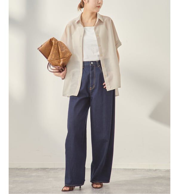 journal standard L'essage「シアーチェック/無地ツイストシャツ」|シャツ・ブラウス|
