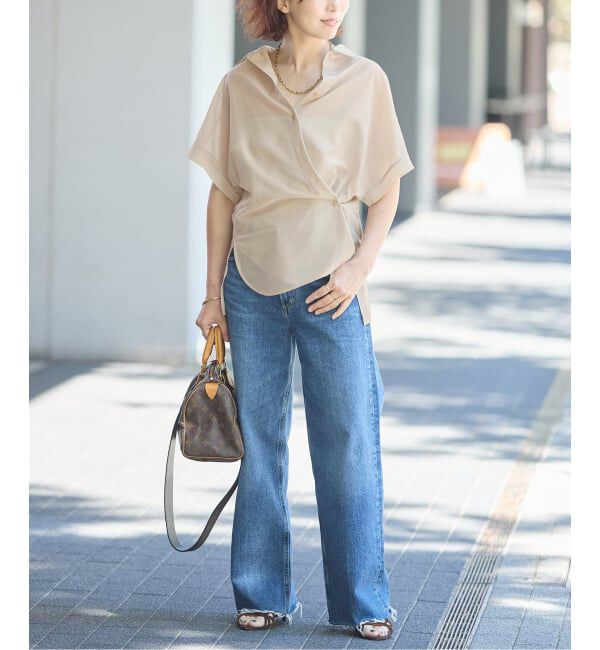 journal standard L'essage「シアーチェック/無地ツイストシャツ」|シャツ・ブラウス|