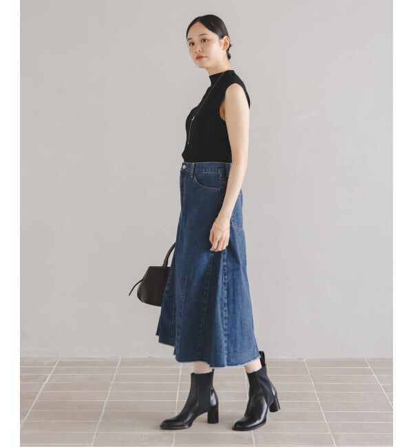 NOBLE「《予約》SERGE/サージ  FLAR PANEL SKIRT」|スカート|