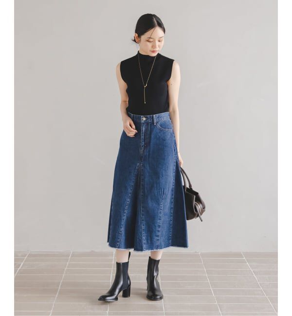 NOBLE「《予約》SERGE/サージ  FLAR PANEL SKIRT」|スカート|