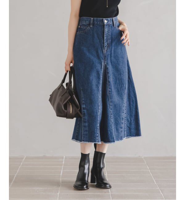 NOBLE「《予約》SERGE/サージ  FLAR PANEL SKIRT」|スカート|