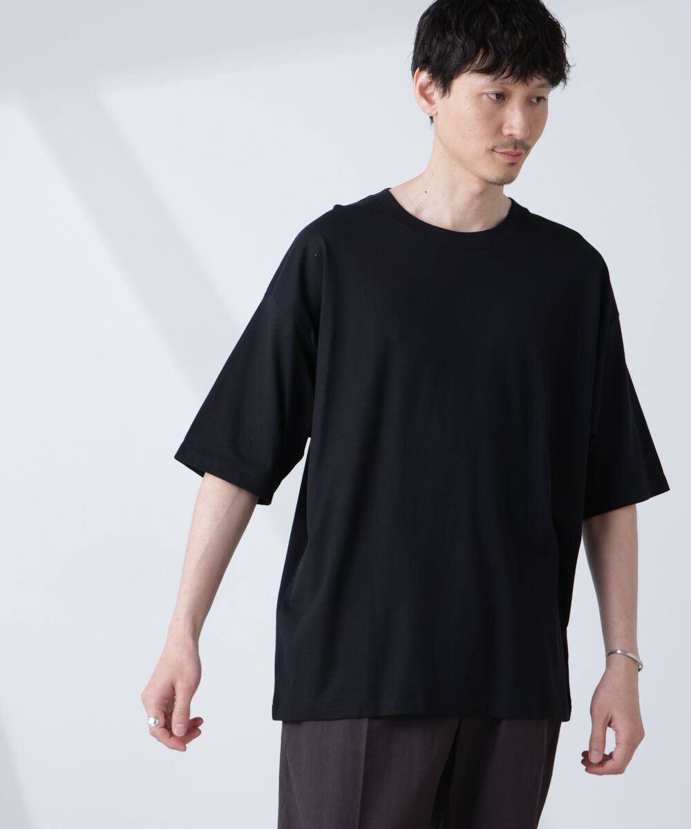 nano･universe「WEB限定/Anti Soaked(R)  汗染み防止 クルーネック ビッグシルエットTシャツ」|Tシャツ・カットソー|