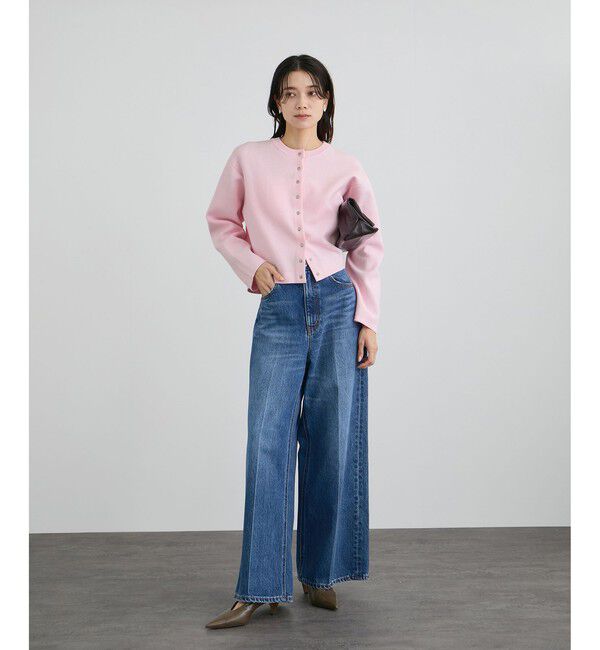 SALON adam et rope'「【WEB・一部店舗限定】ブルジョンボタンクルーネックカーディガン」|カーディガン|