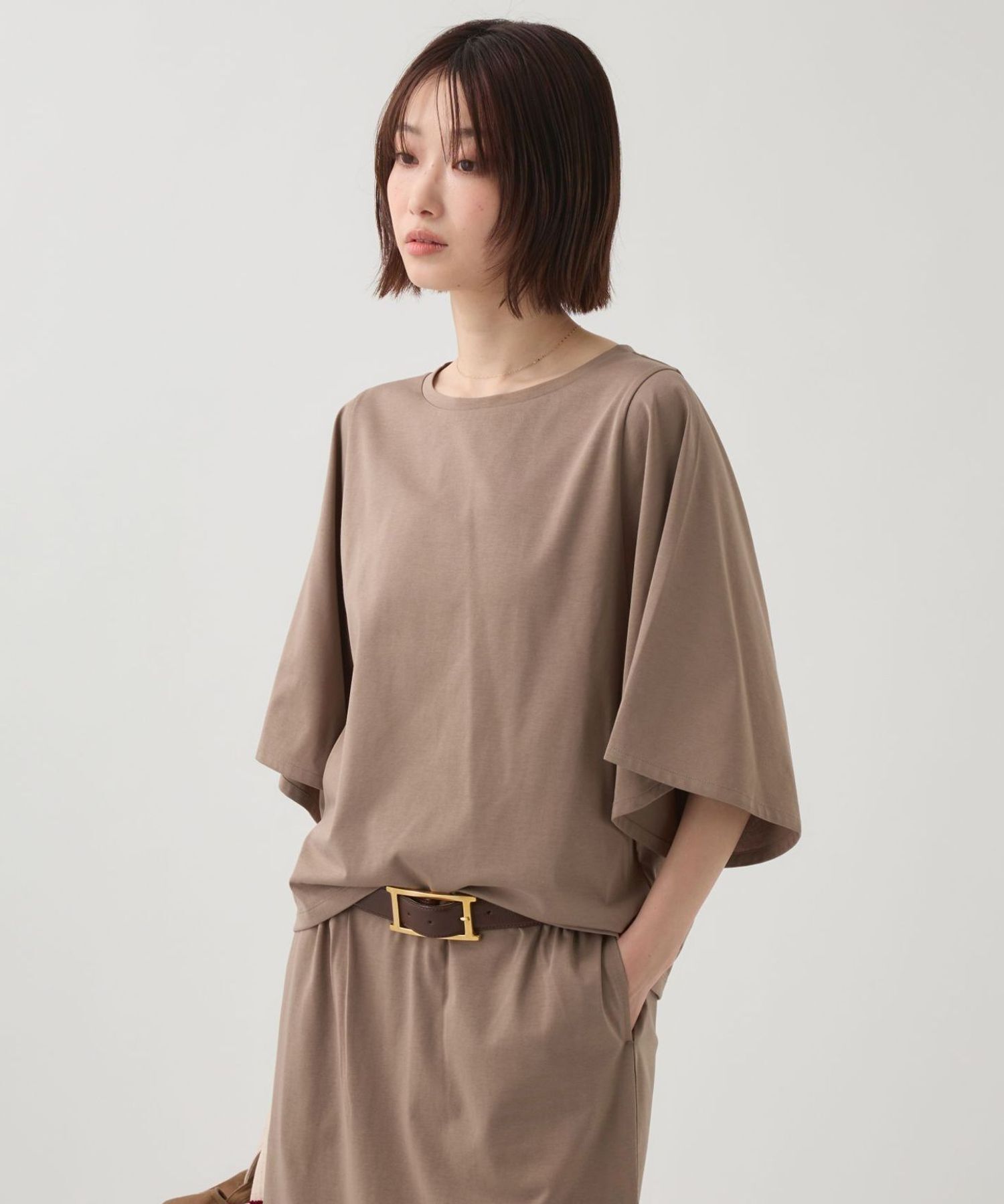 BABYLONE「ワイドスリーブクルーネックプルオーバー」|Tシャツ・カットソー|ｶｰｷ