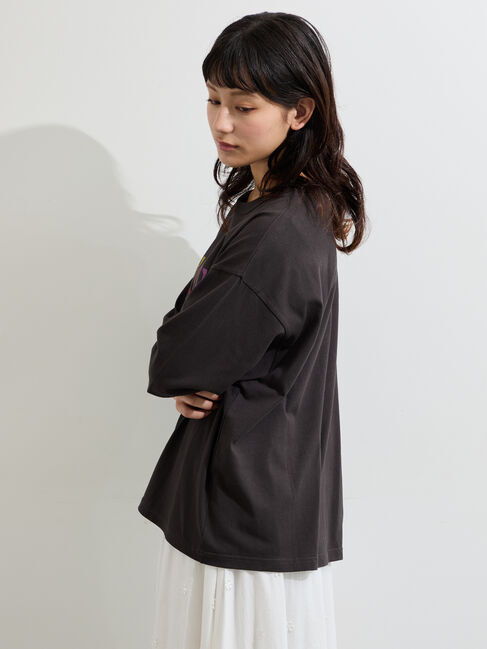 Samansa Mos2「【接触冷感】ロゴプリントビッグTシャツ」|Tシャツ・カットソー|