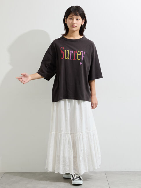 Samansa Mos2「【接触冷感】ロゴプリントビッグTシャツ」|Tシャツ・カットソー|