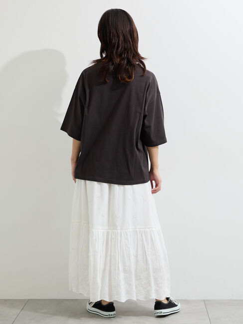 Samansa Mos2「【接触冷感】ロゴプリントビッグTシャツ」|Tシャツ・カットソー|