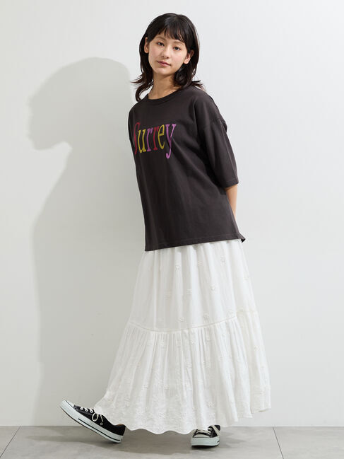 Samansa Mos2「【接触冷感】ロゴプリントビッグTシャツ」|Tシャツ・カットソー|