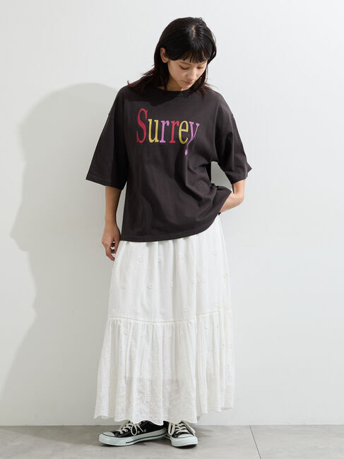 Samansa Mos2「【接触冷感】ロゴプリントビッグTシャツ」|Tシャツ・カットソー|