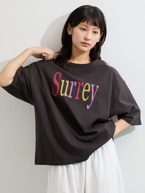 Samansa Mos2「【接触冷感】ロゴプリントビッグTシャツ」|Tシャツ・カットソー|