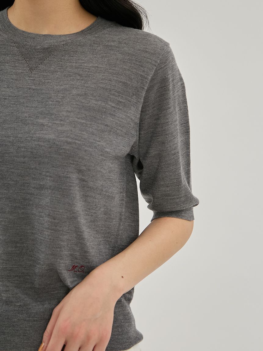 Mila Owen「wool100％ハイゲージクルーネック半袖プルオーバー」|ニット・セーター|