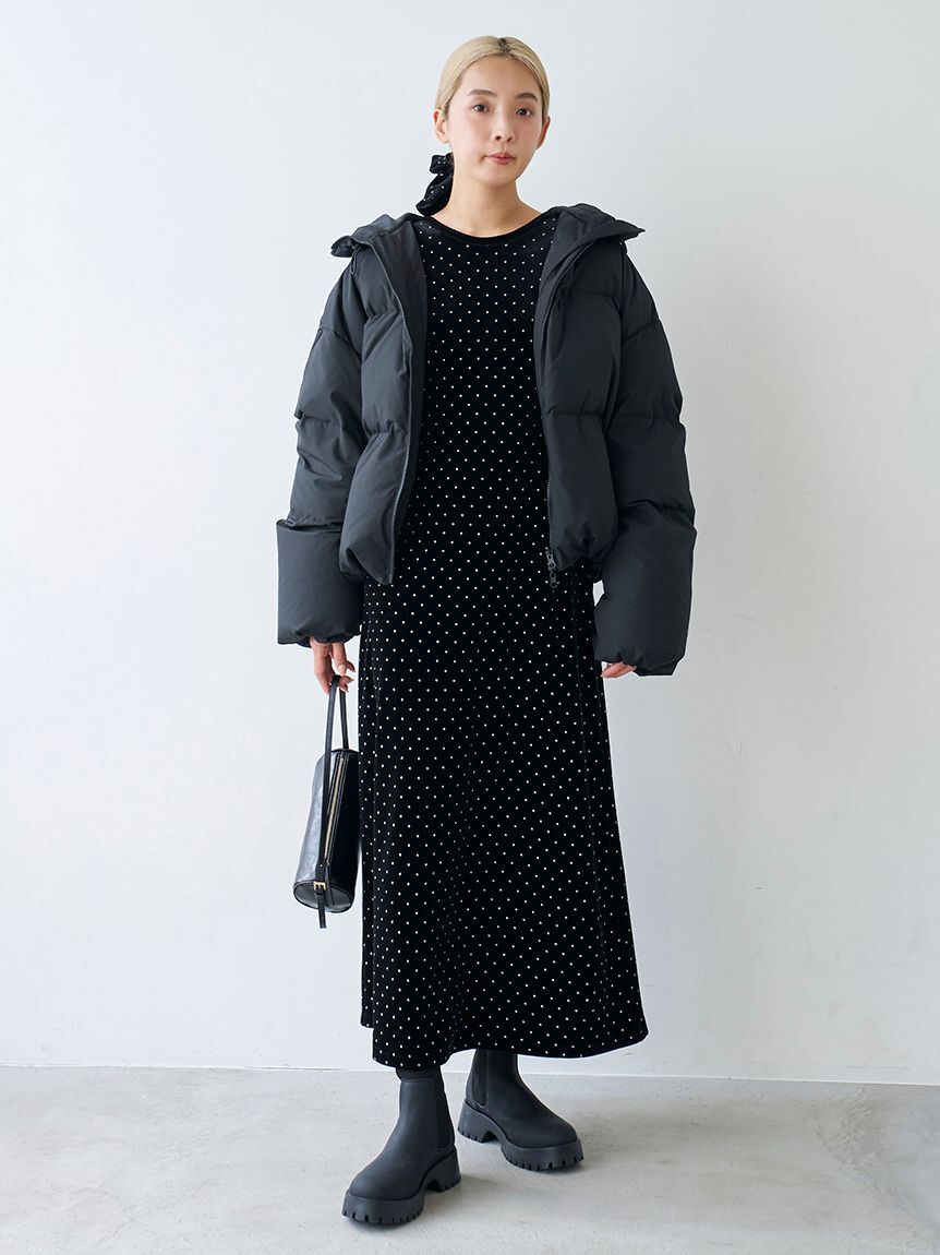 emmi atelier「ドットベロアワンピース」|ワンピース|